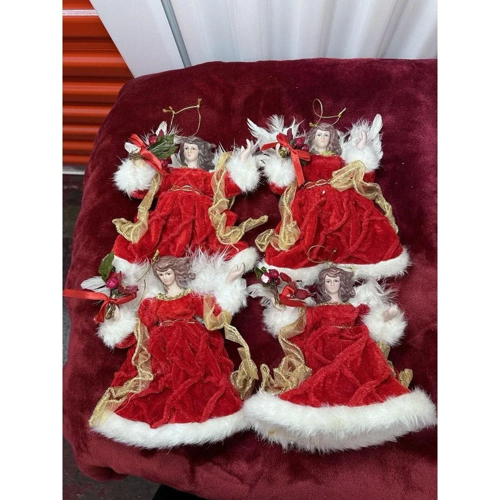 Lot Of 4 Vintage Angel Christmas Ornament